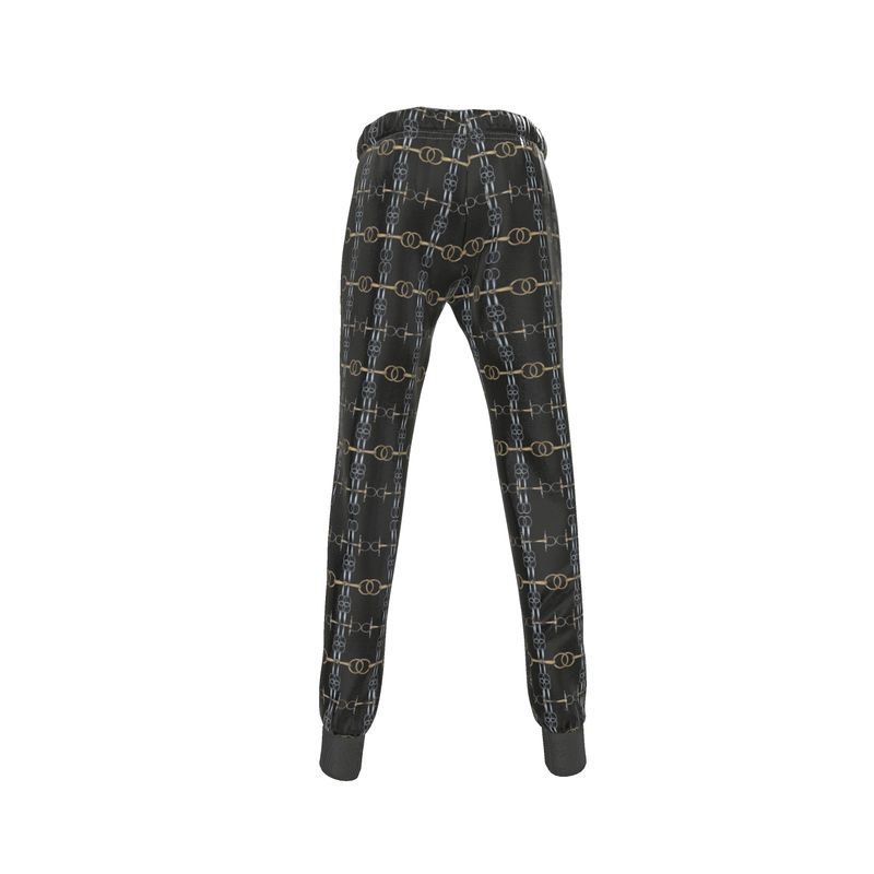 Black Bit Motif Jogging Pants