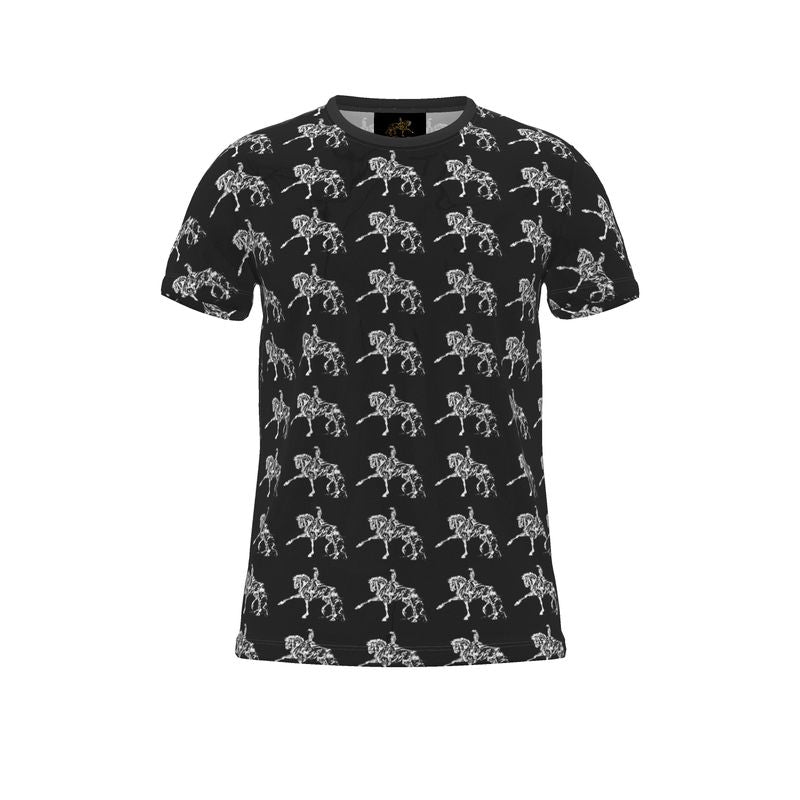 Dressage Horse Motif Black T Shirt