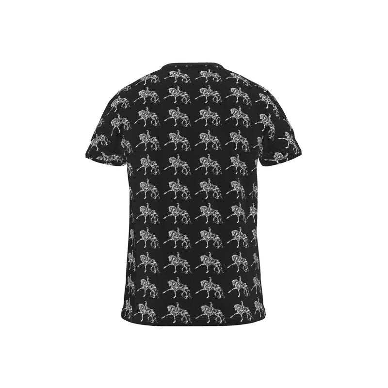 Dressage Horse Motif Black T Shirt