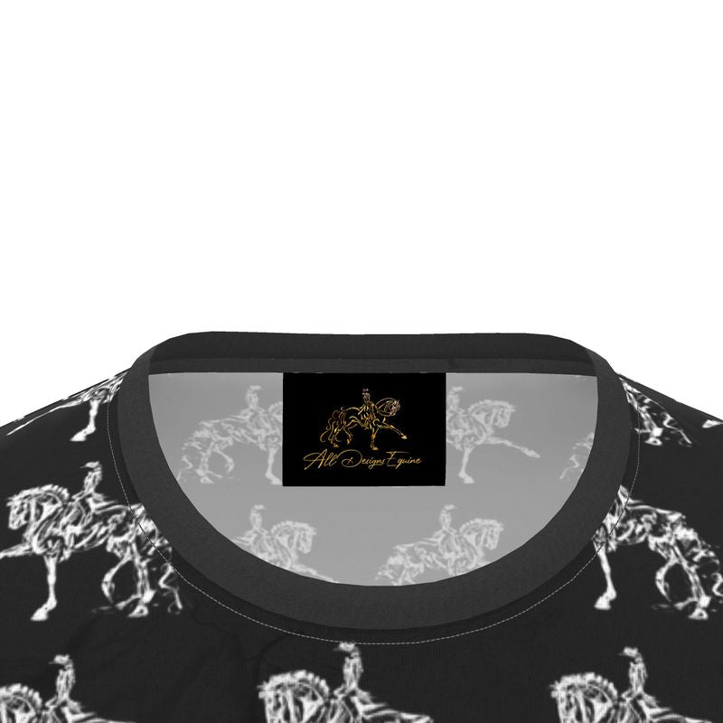 Dressage Horse Motif Black T Shirt