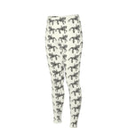 Ivory Dressage Horse Motif High Waisted Leggings