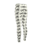 Ivory Dressage Horse Motif High Waisted Leggings