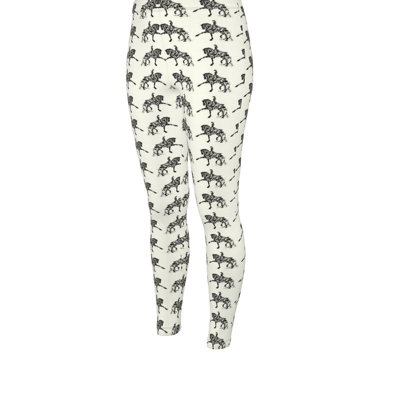Ivory Piaffe Dressage Horse Motif High Waisted Leggings Main image