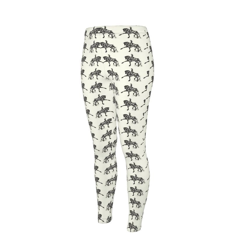 Ivory Piaffe Dressage Horse Motif High Waisted Leggings Secondary image