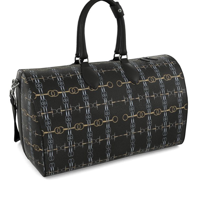 Black Bit Motif Duffle Bag Main image