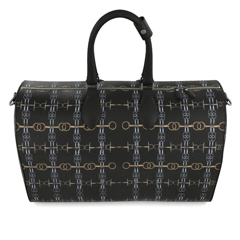 Black Bit Motif Duffle Bag