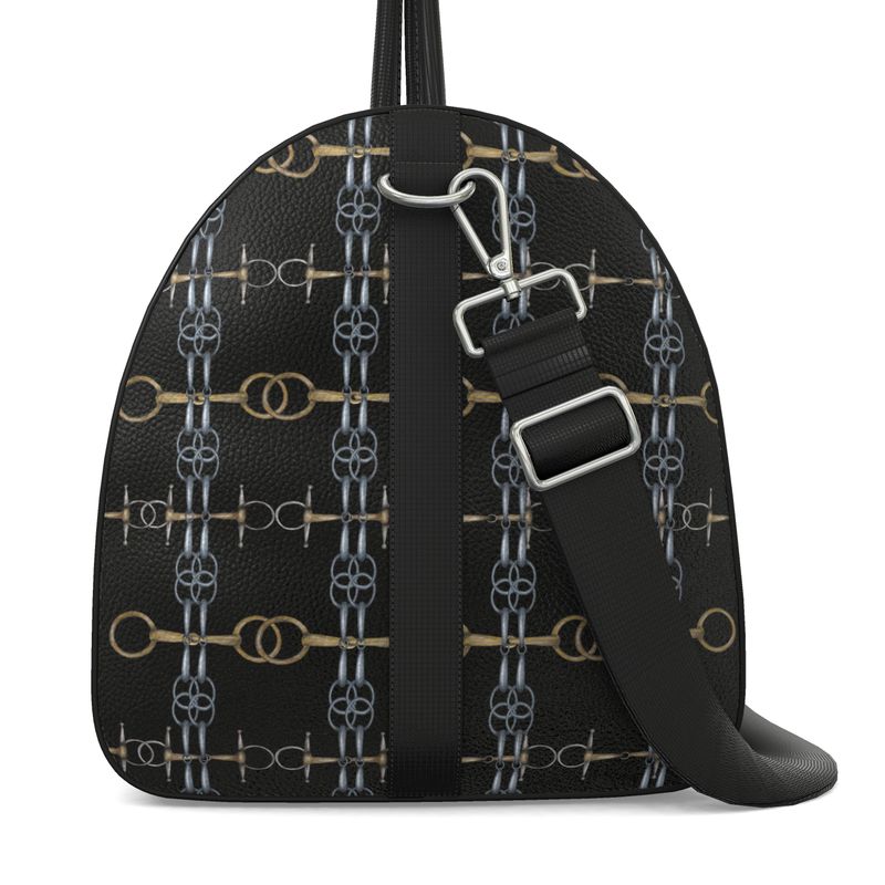 Black Bit Motif Duffle Bag