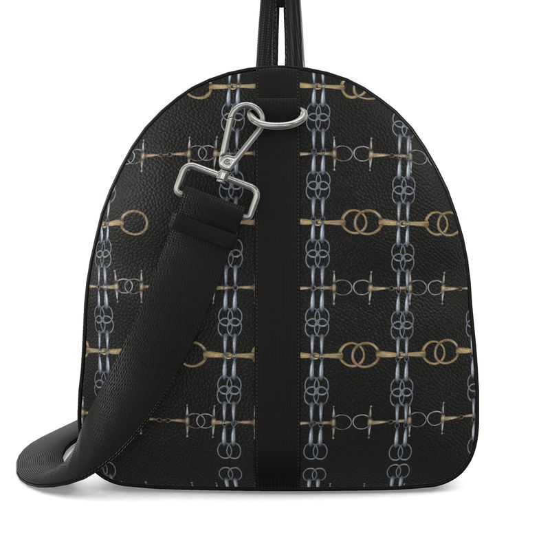 Black Bit Motif Duffle Bag