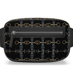 Black Bit Motif Belt Bag