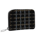 Black Equestrian Bit Pattern Zip Purse