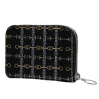 Black Equestrian Bit Pattern Zip Purse
