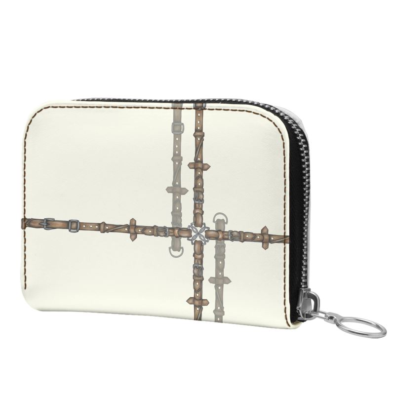 Ivory Minimalistic Equestrian Bit Leather Zip Purse Secondary image