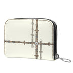 Ivory Minimalistic Equestrian Bit Leather Zip Purse