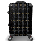 Black Equestrian Bit Patterned Suitcase