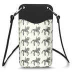 Dressage Horse Motif Leather Phone Case with Strap