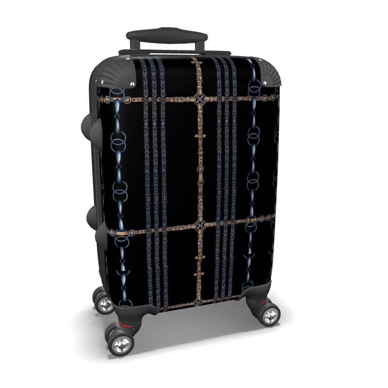 Black Rein and Bit Patten Suitcase