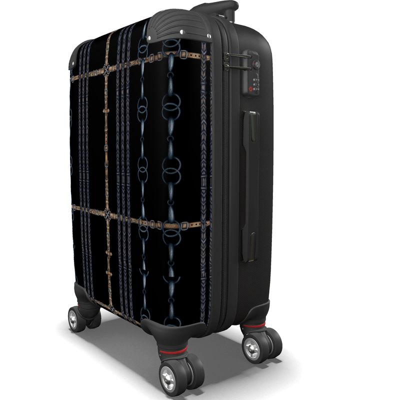 Black Rein and Bit Patten Suitcase