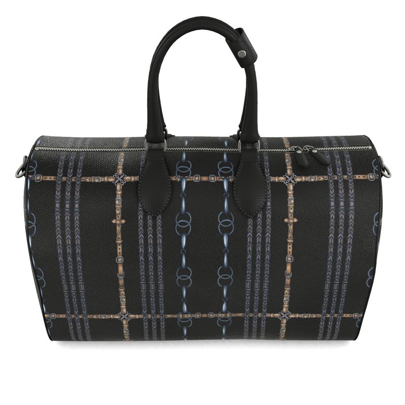Black Reins and Bit Pattern Duffle Bag