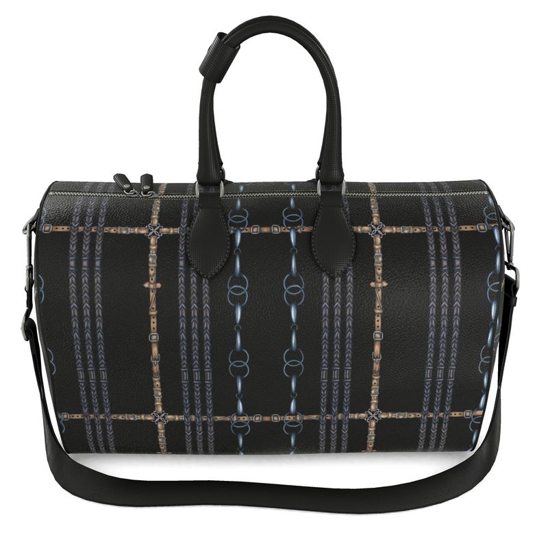 Black Reins and Bit Pattern Duffle Bag