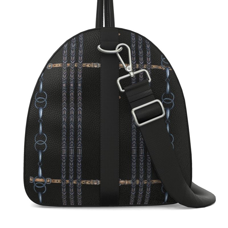 Black Reins and Bit Pattern Duffle Bag
