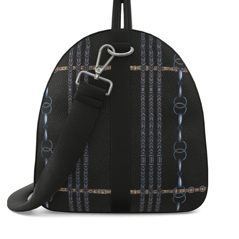 Black Reins and Bit Pattern Duffle Bag