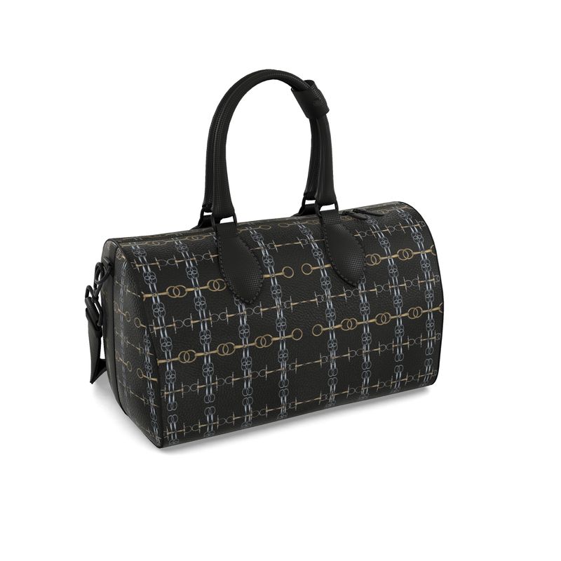 Small Black Rein and Bit Pattern Duffle Bag Main image