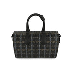 Small Black Rein and Bit Pattern Duffle Bag