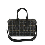 Small Black Rein and Bit Pattern Duffle Bag