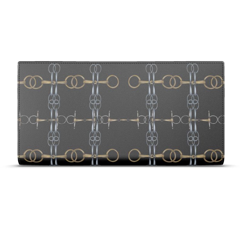Black Equestrian Bit Motif Leather Wallet Main image