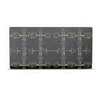 Black Equestrian Bit Motif Leather Wallet