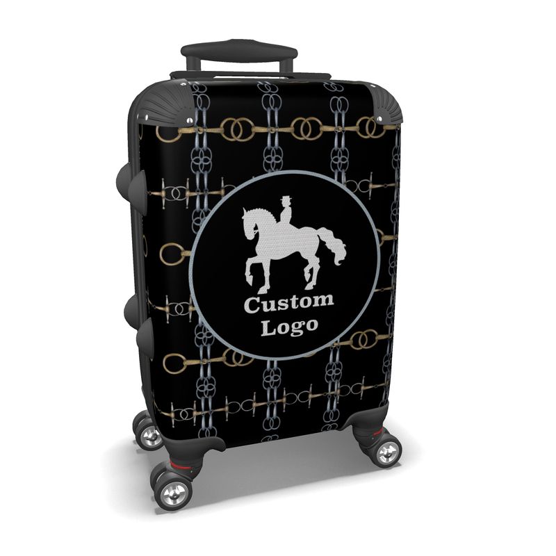 Black Customizable Equestrian Style Suitcase