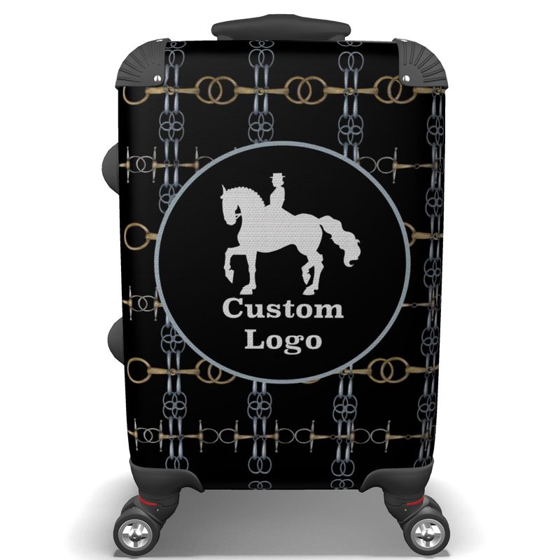 Black Customizable Equestrian Style Suitcase