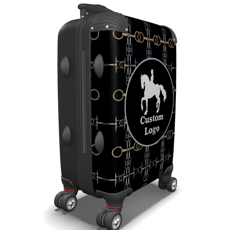 Black Customizable Equestrian Style Suitcase