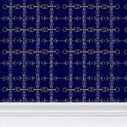 Navy Blue Gold and Silver Bit Wallpaper