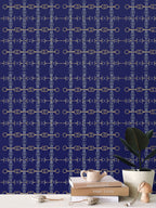 Navy Blue Gold and Silver Bit Wallpaper