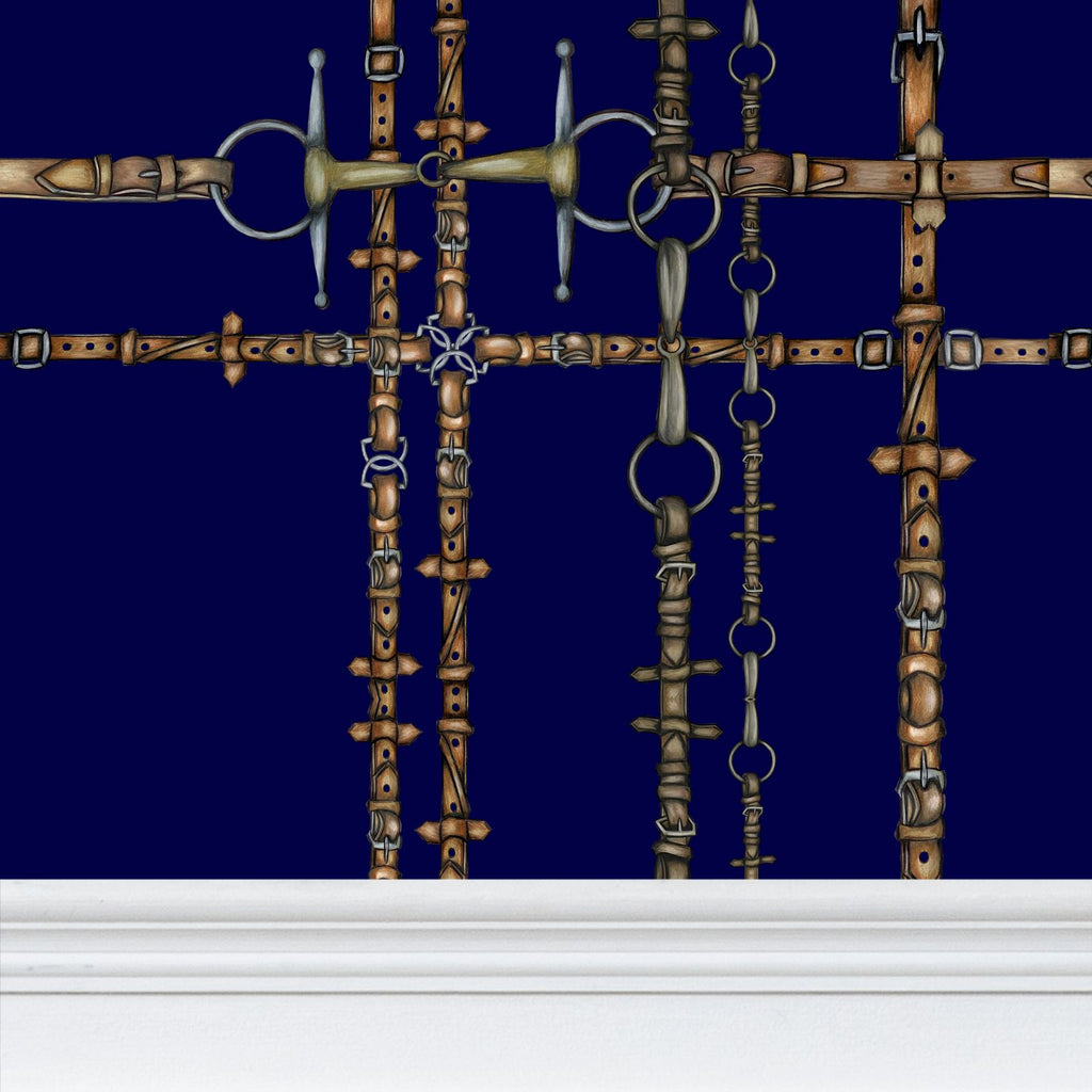 Navy Chaos Bit Pattern Wallpaper