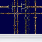 Navy Chaos Bit Pattern Wallpaper