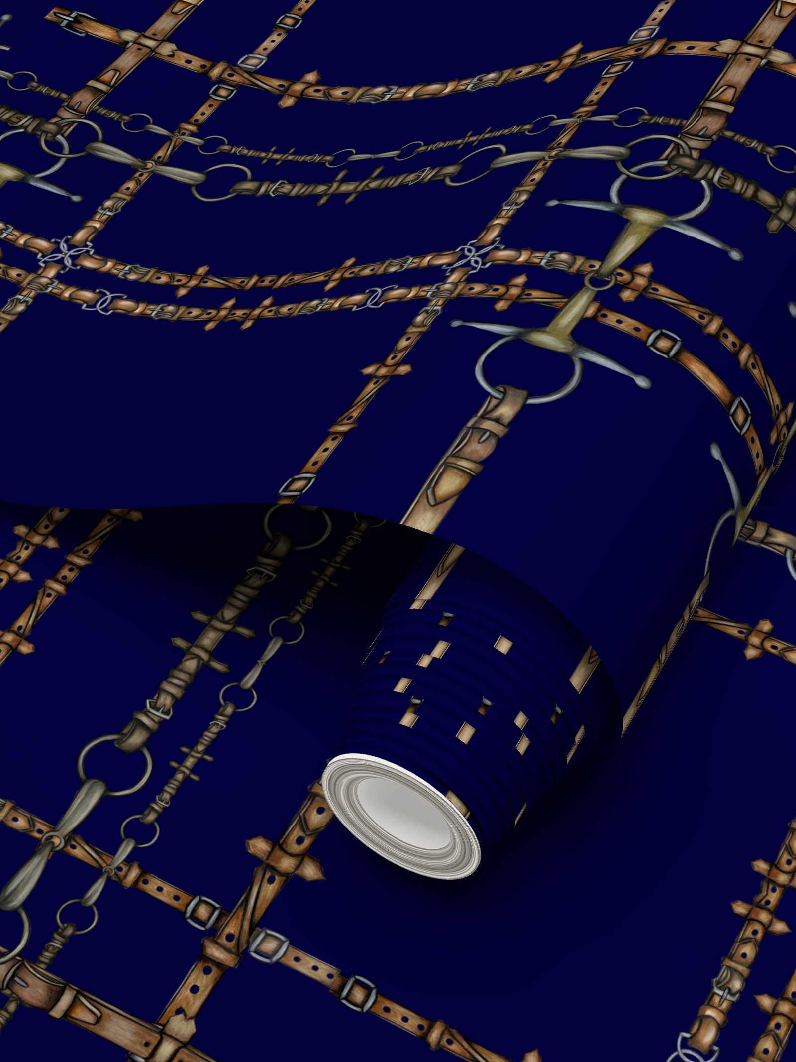 Navy Chaos Bit Pattern Wallpaper