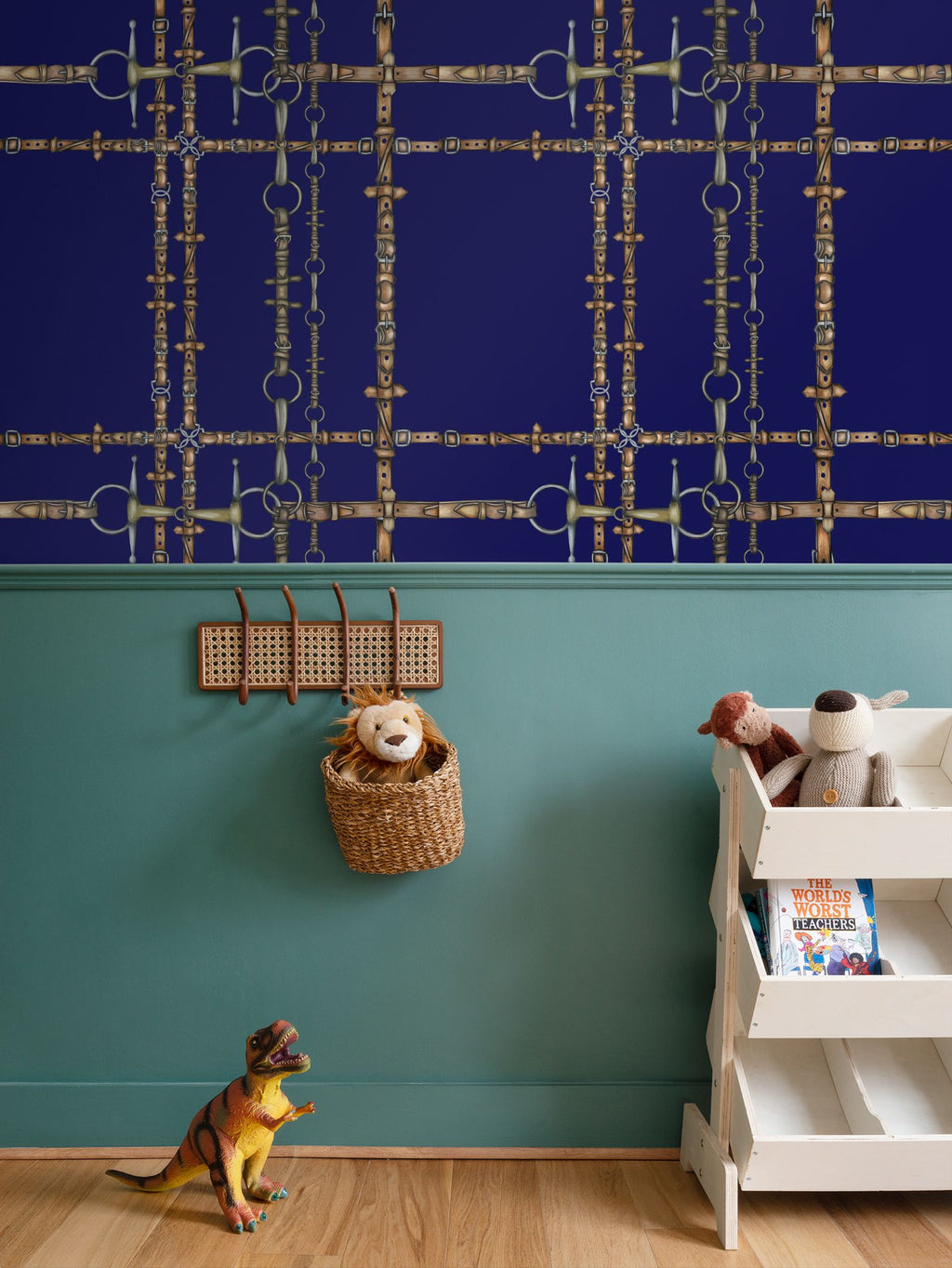Navy Chaos Bit Pattern Wallpaper