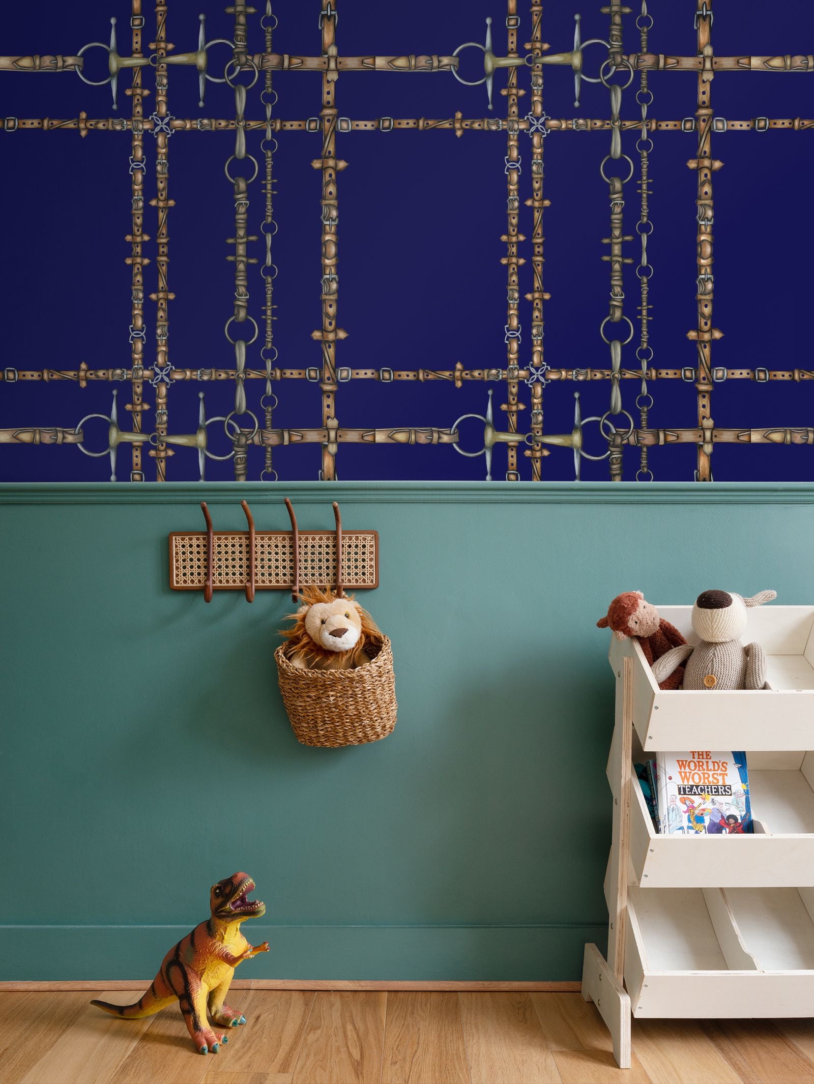 Navy Chaos Bit Pattern Wallpaper
