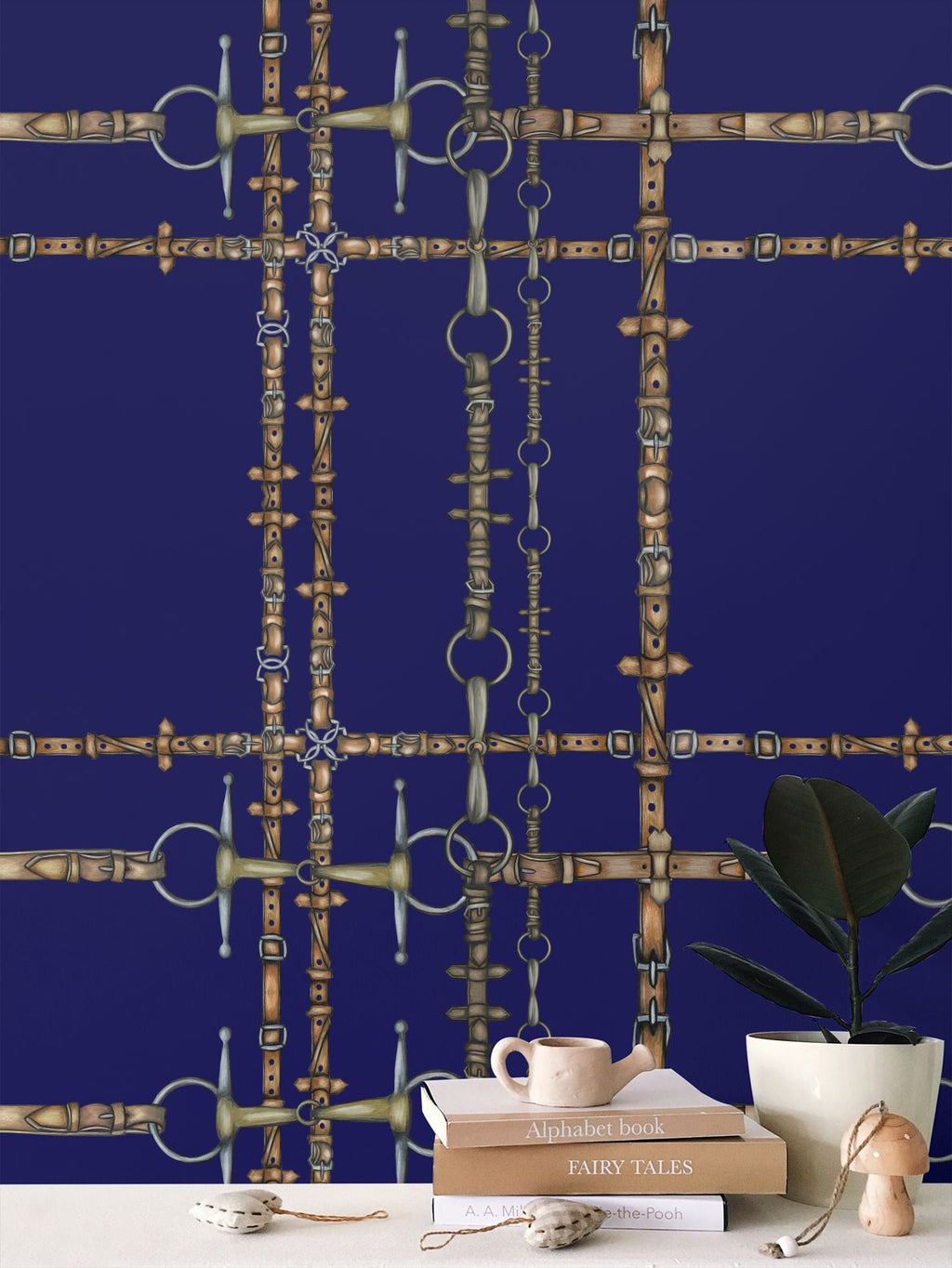 Navy Chaos Bit Pattern Wallpaper