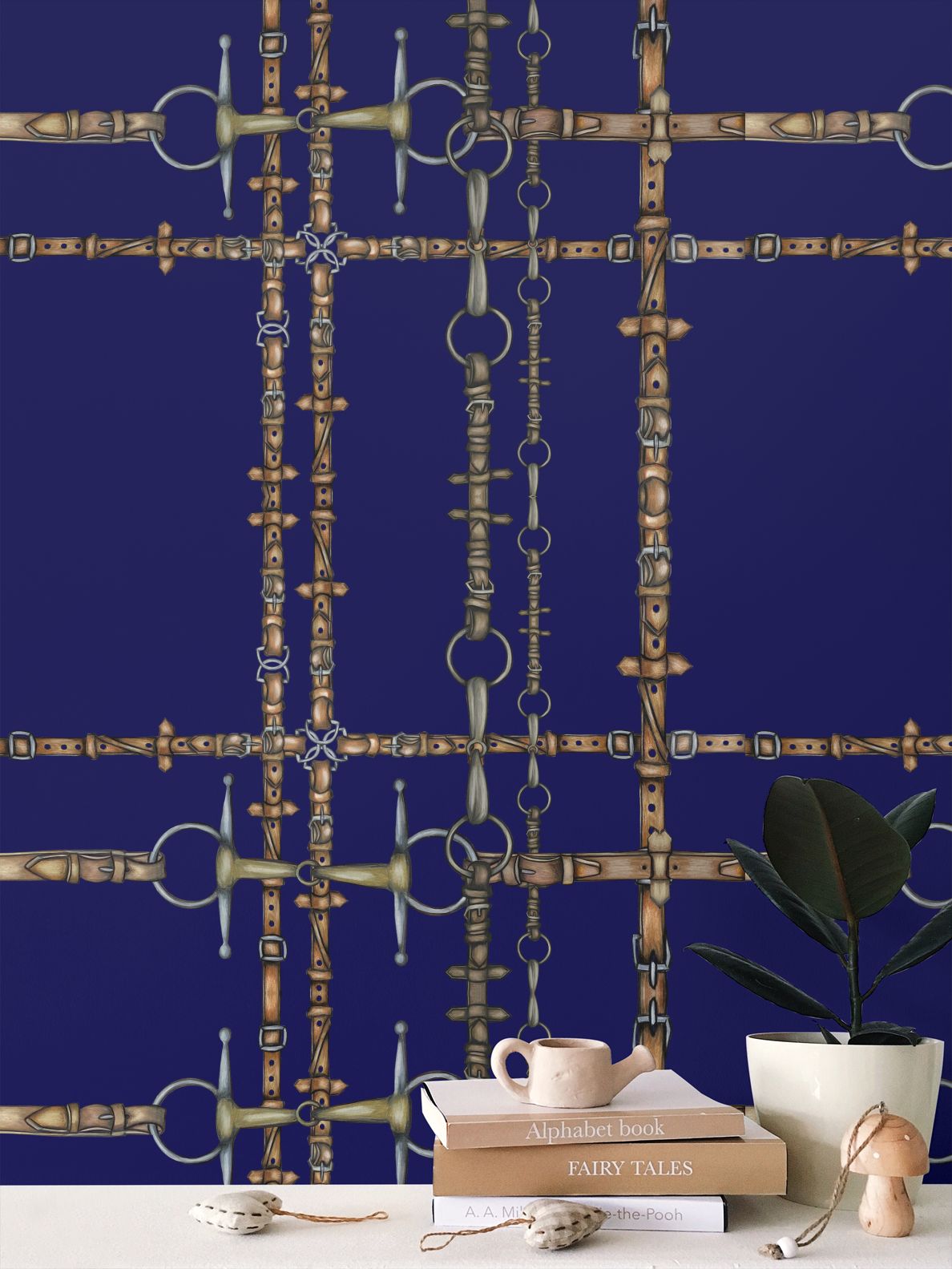 Navy Chaos Bit Pattern Wallpaper