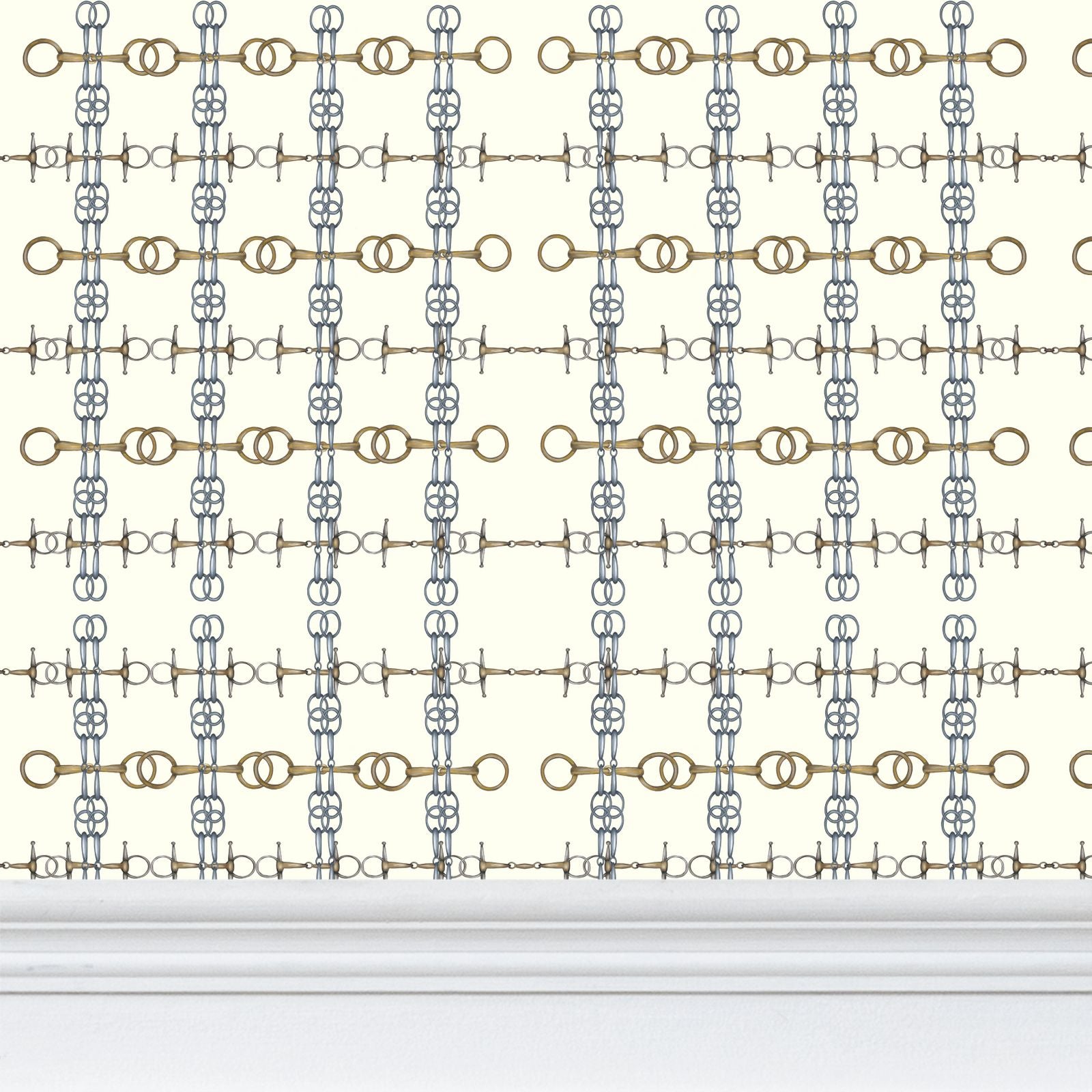 Ivory Gold and Silver Bit Wallpaper