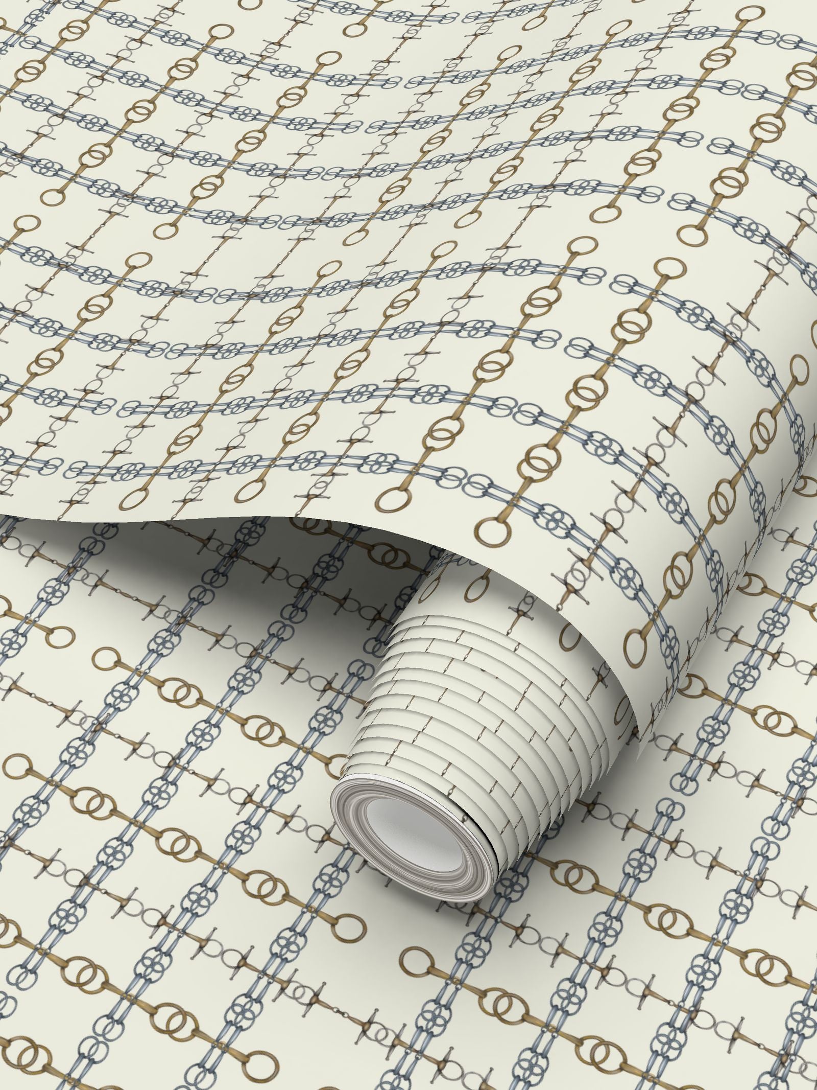 Ivory Gold and Silver Bit Wallpaper