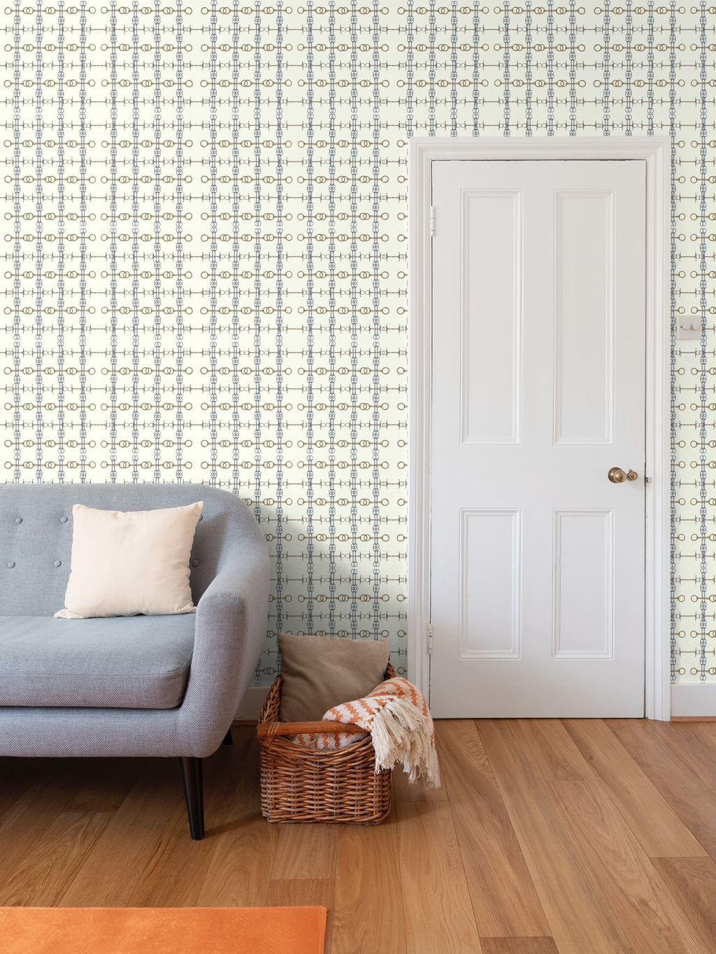 Ivory Gold and Silver Bit Wallpaper