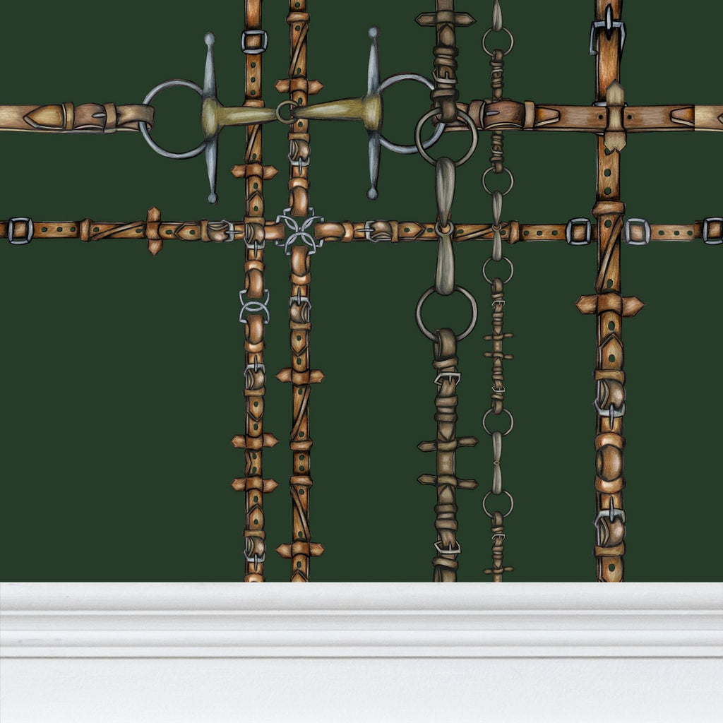 Hunter Green Chaos Bit Pattern Wallpaper