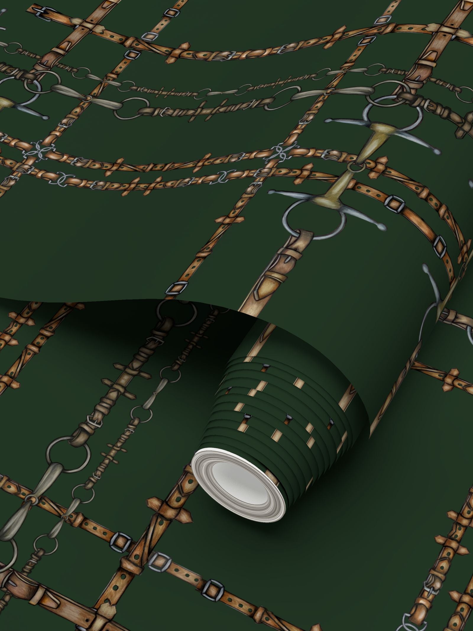 Hunter Green Chaos Bit Pattern Wallpaper Secondary image