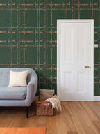 Hunter Green Chaos Bit Pattern Wallpaper