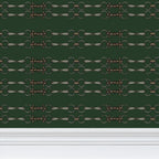 Hunter Green Simple Brown Bit Pattern Wallpaper