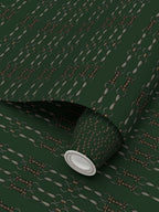 Hunter Green Simple Brown Bit Pattern Wallpaper
